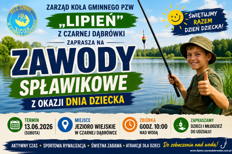 Zawody Spławikowe z okazji Dnia Dziecka w Czarnej Dąbrówce